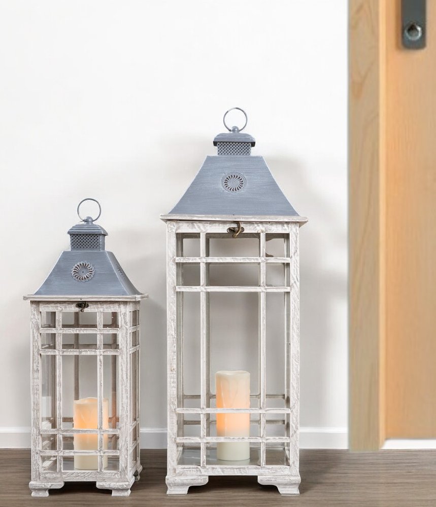 Floor Lantern Candle Holders (set of 2)
