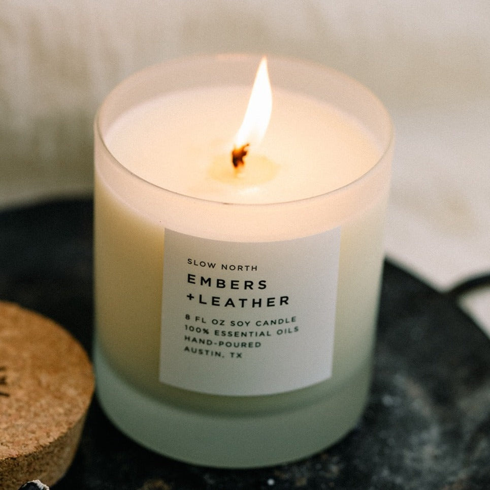 Embers + Leather Candle
