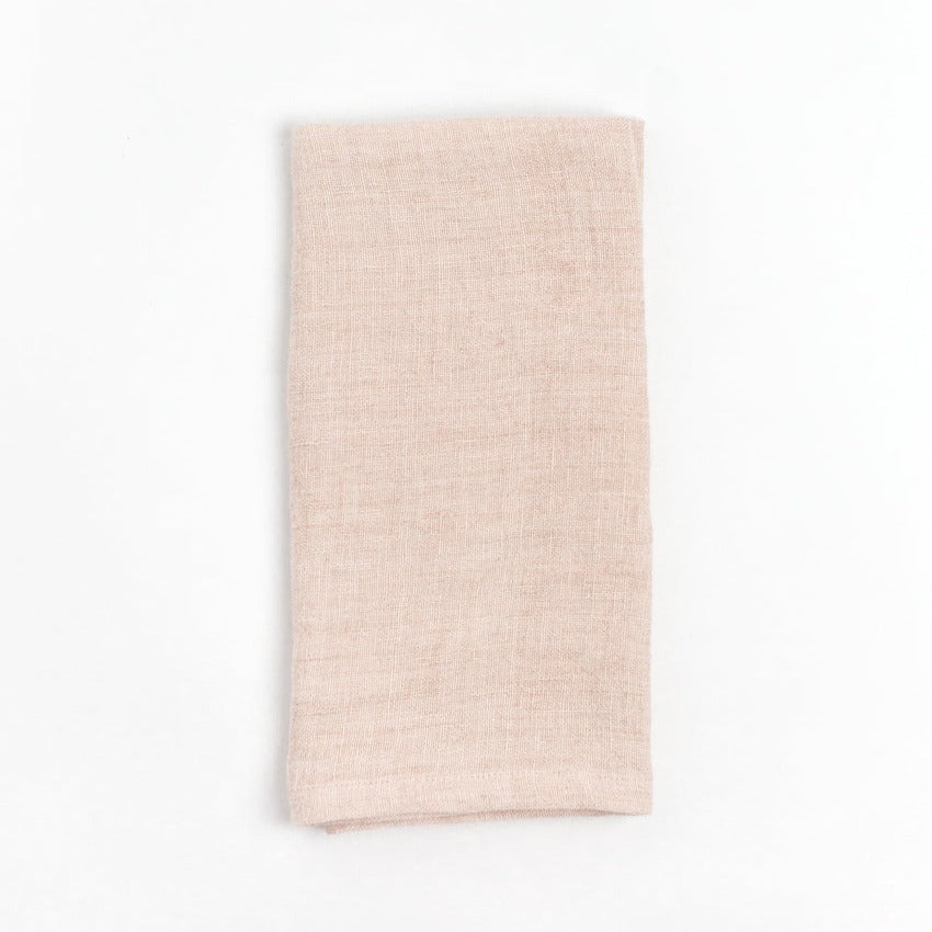 Stone Washed Linen Napkins, Blush (set of 4)