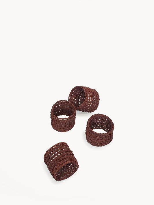 Woven Palm Fiber Napkin Ring (set of 4)