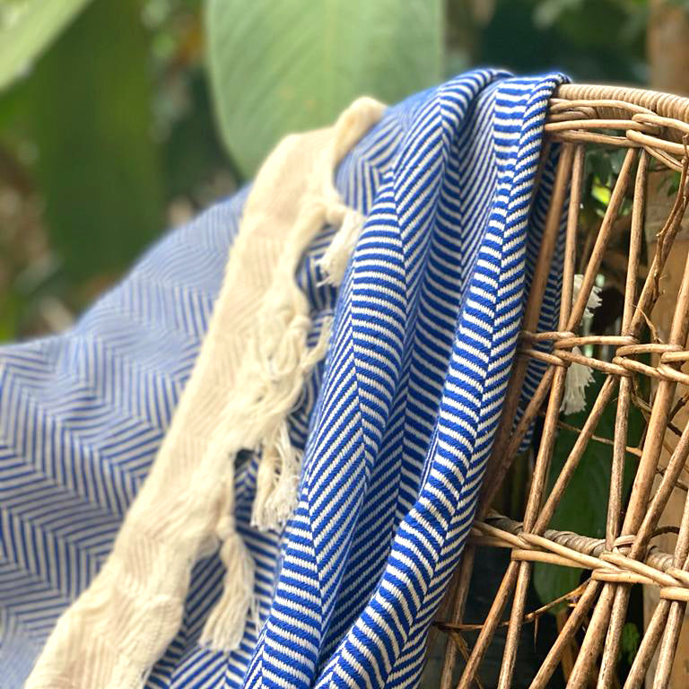 Pipa Blue Throw Blanket