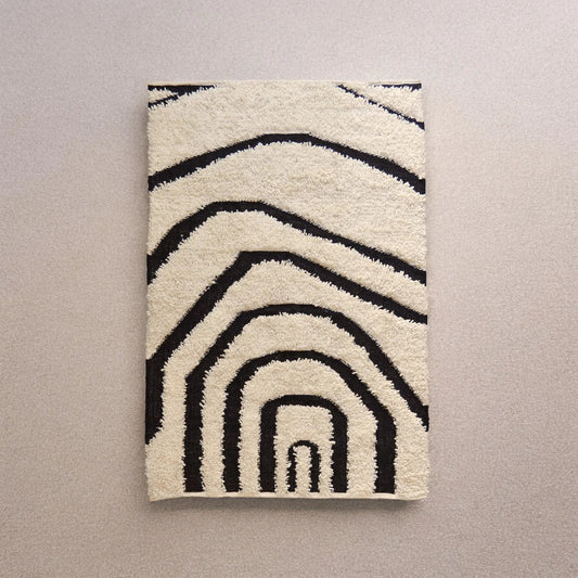 Ivory & Black Area Rug