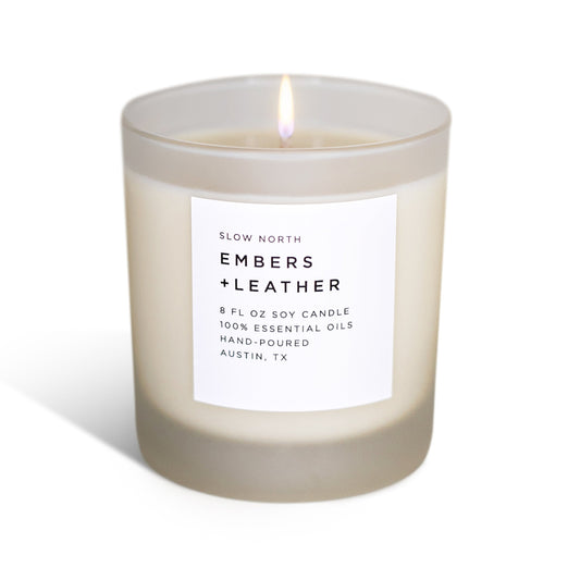 Embers + Leather Candle