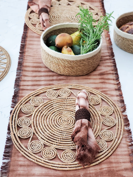 Woven Palm Fiber Napkin Ring (set of 4)
