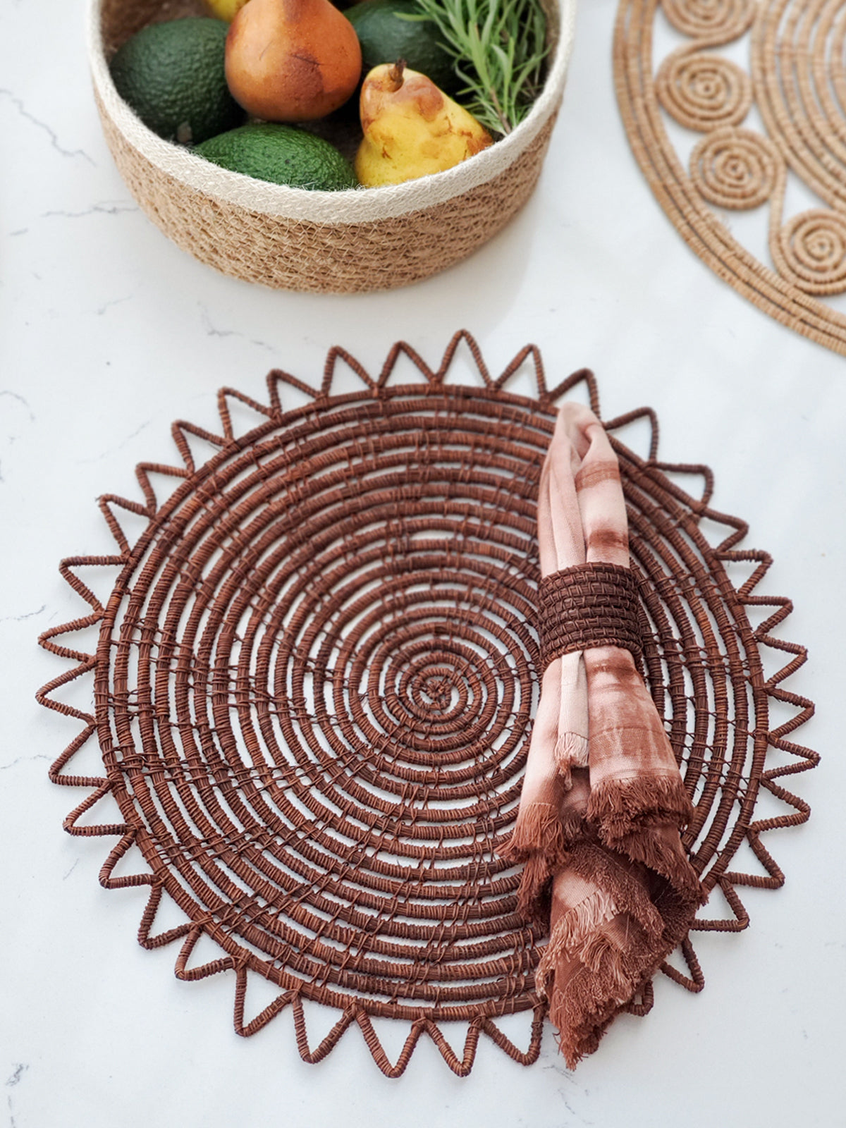 Woven Palm Fiber Napkin Ring (set of 4)