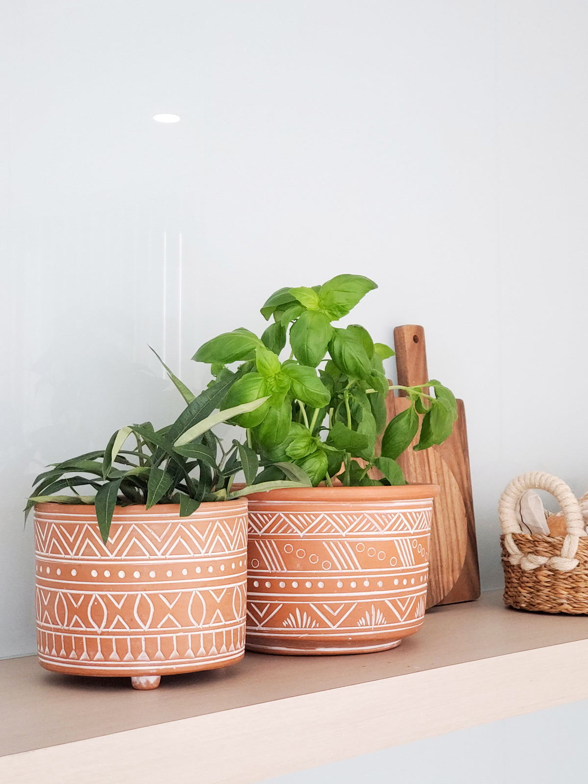 Hand Etched Terracotta Pot