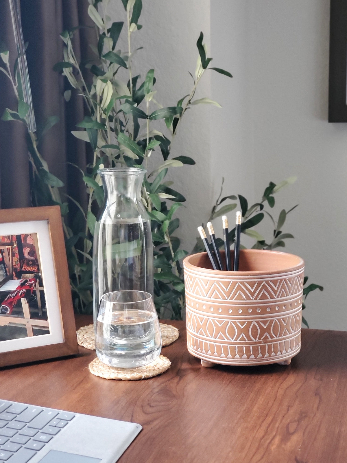 Hand Etched Terracotta Pot