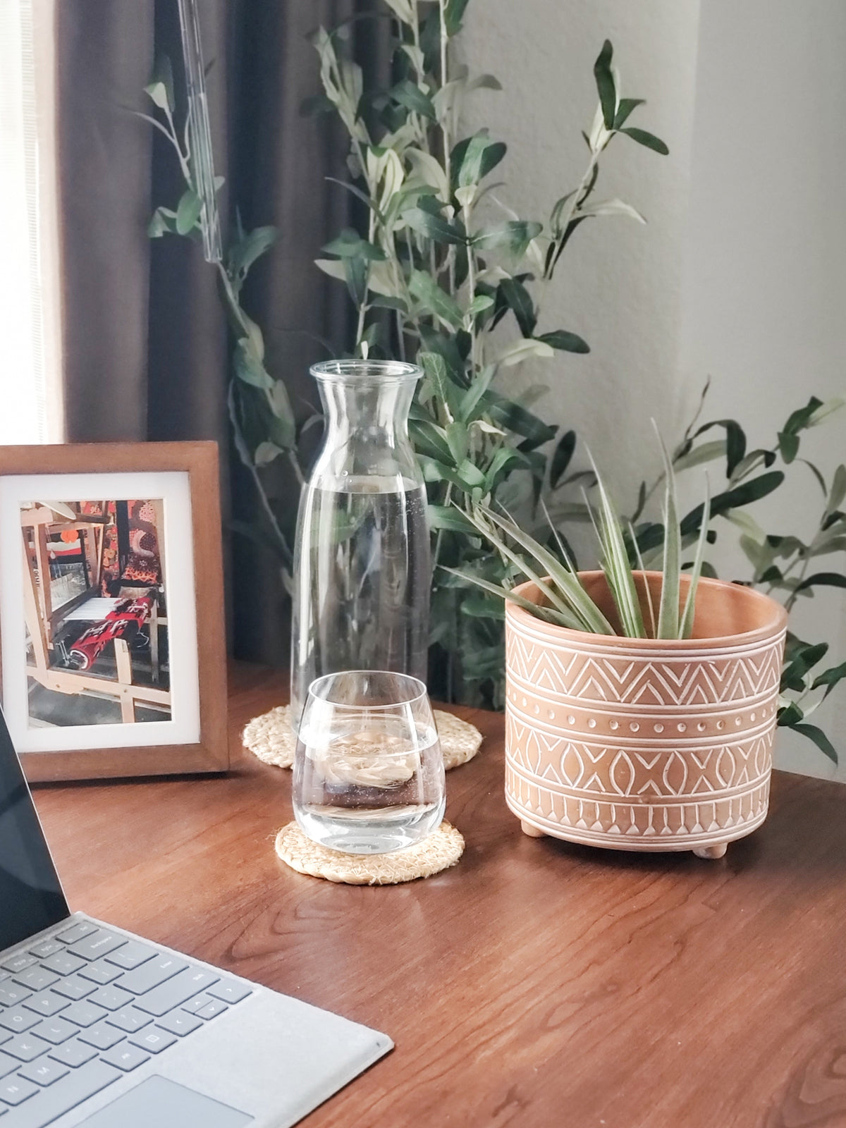 Hand Etched Terracotta Pot