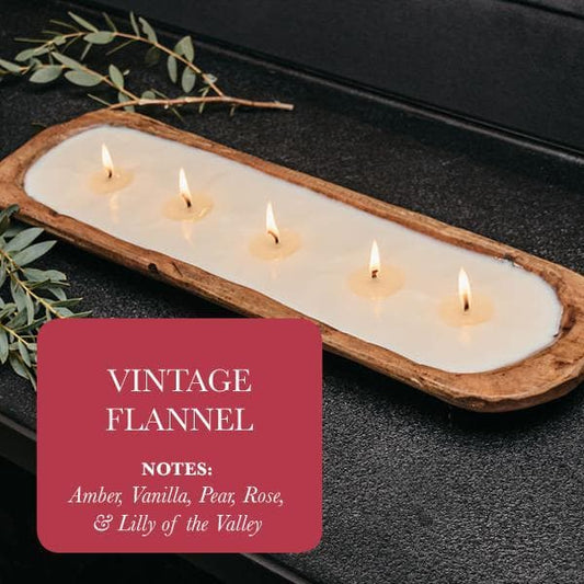 Vintage Flannel - 5-Wick Dough Bowl Soy Candle