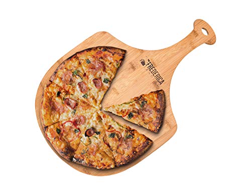 Natural Bamboo Pizza Paddle and Cutting Board