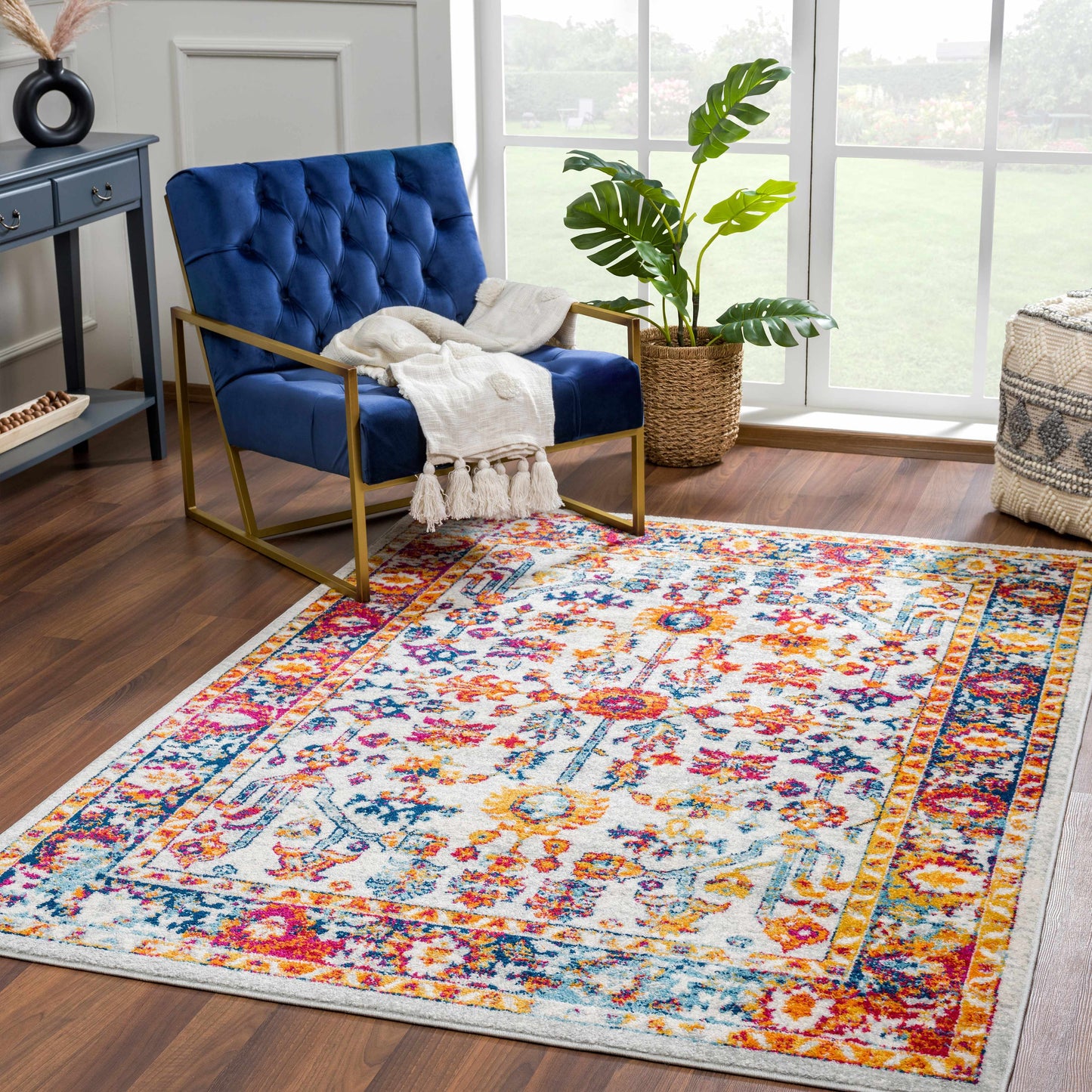 Vintage Orange Area Carpet